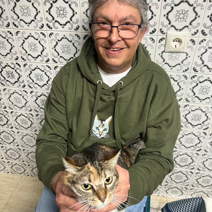 Embroidered Hoodie with Pet Portrait