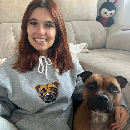 Embroidered Hoodie with Pet Portrait