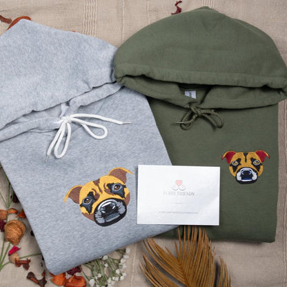Embroidered Hoodie with Pet Portrait